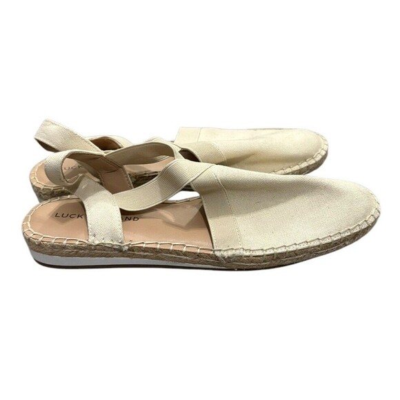 Lucky Brand Rifka Natural Canvas Slingback Espadrille‎ Shoes Flats Size 9 - Picture 5 of 7